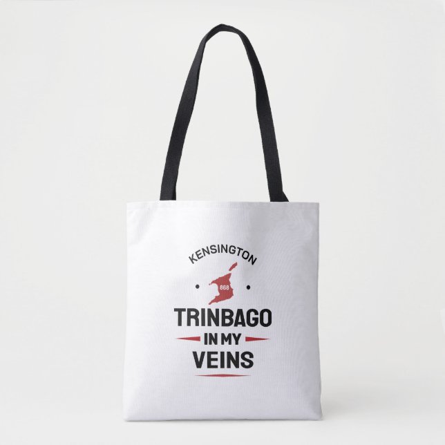 Bolso De Tela Trinbago in My Veins | Trini Pride WHITE (Anverso)