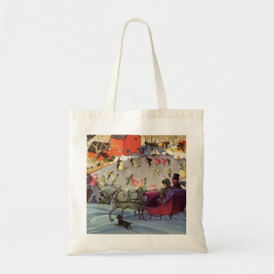 Bolso De Tela Trineo de Navidad vintage, amor y romance