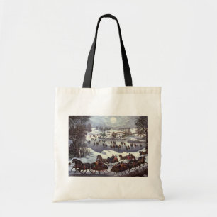 Bolso De Tela Trineos Navideños Antiguos, Central Park en Invier