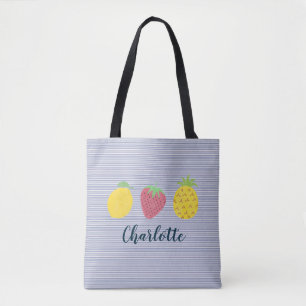Bolso De Tela Trío de frutas de verano con pinzas de marina