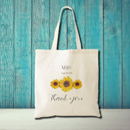 Bolso De Tela trío de girasol - boda Gracias