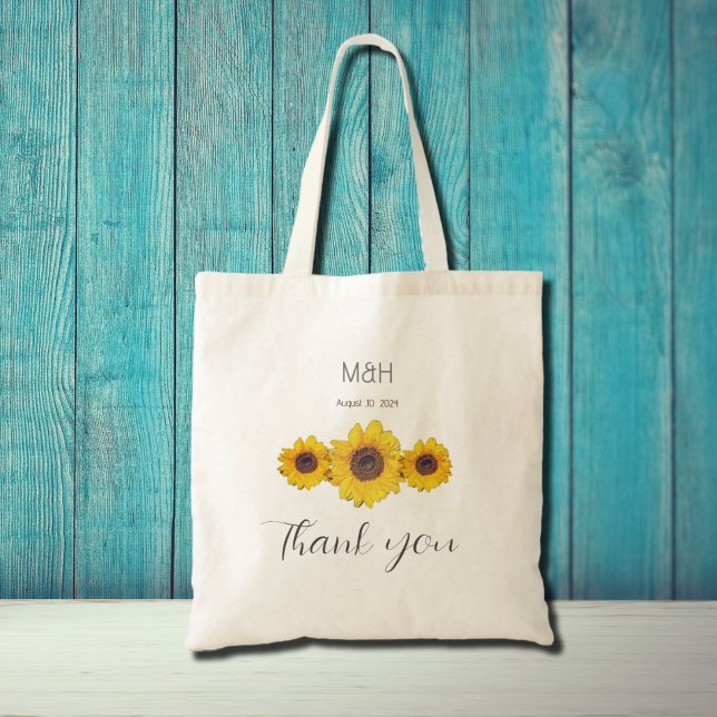 Bolso De Tela trío de girasol - boda Gracias (Subido por el creador)