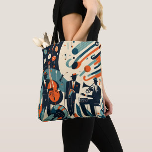 Bolso De Tela Trío de Jazz de la Era Moderna de Mitad de Siglo