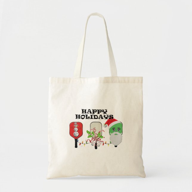 Bolso De Tela trío de navidades de pickleball (Frente)
