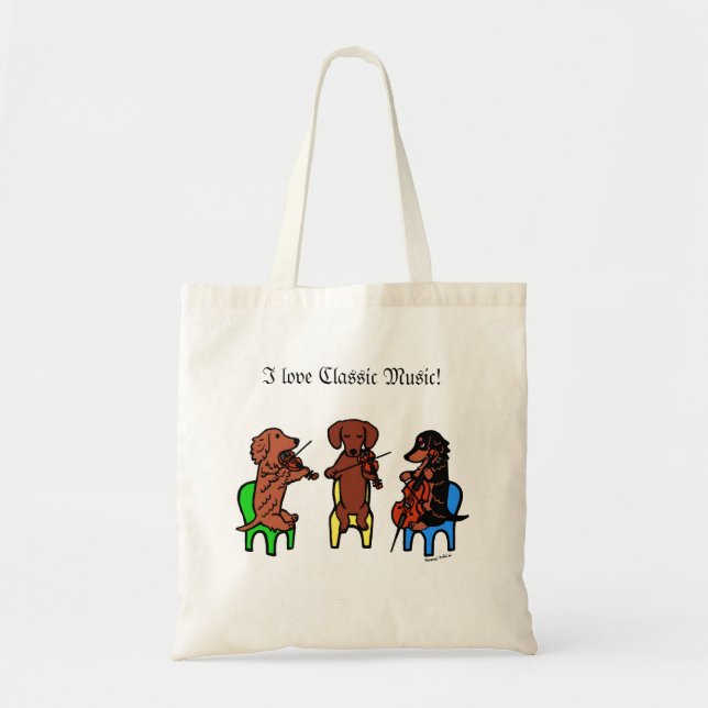 Bolso De Tela Trío de secuencia del Dachshund (Frente)