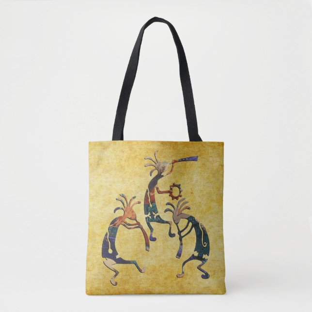 Bolso De Tela Trío del músico de KOKOPELLI + sus ideas (Anverso)