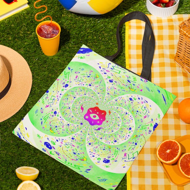 Bolso De Tela Trippy Green (Subido por el creador)