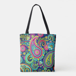 Bolso De Tela Trippy Hippy Retro Paisley