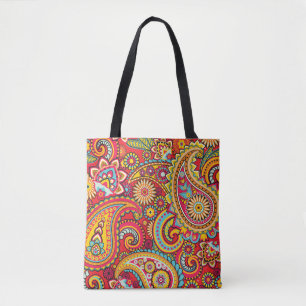 Bolso De Tela Trippy Hippy Retro Paisley