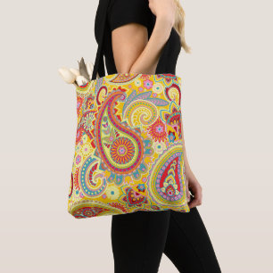 Bolso De Tela Trippy Hippy Retro Paisley