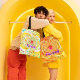 Bolso De Tela Trippy Naranja Funky