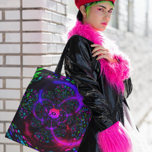 Bolso De Tela Trippy Purple Spiral Funky