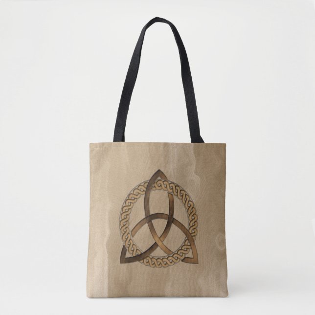Bolso De Tela Triquetra Celta Trinity Knot All Over Print Tote (Anverso)