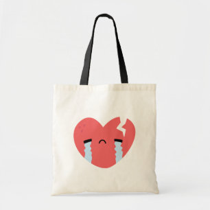 Bolso De Tela Triste Lloramiento Emoji de Cara de Corazón Rota