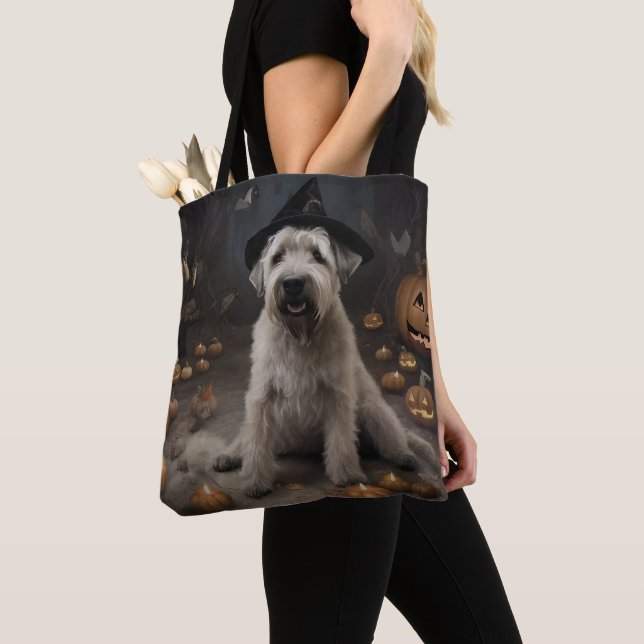 Bolso De Tela Triste miedo por las calabazas de Wheaten Terrier  (Detalle)