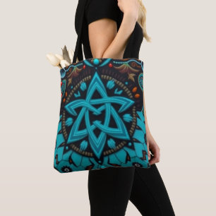 Bolso De Tela Trix verde azulado: