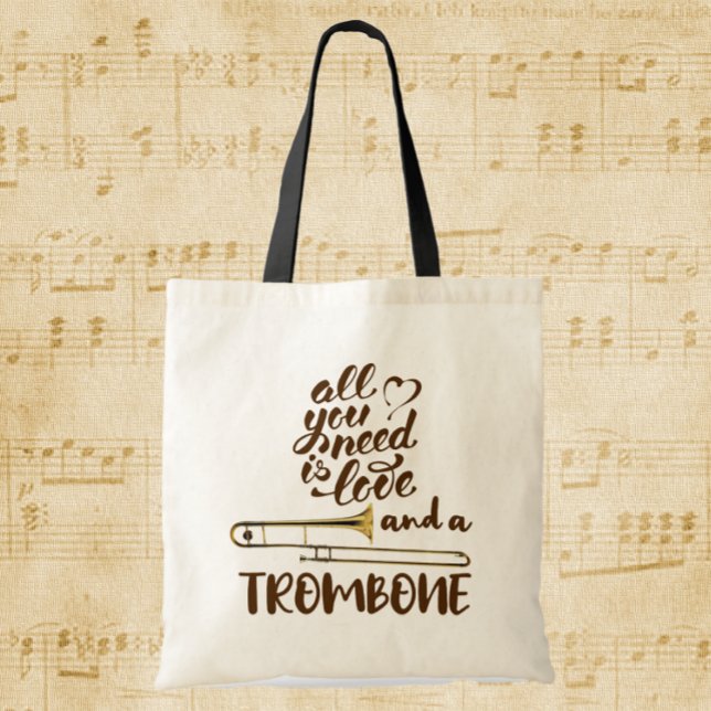 Bolso De Tela Trombone Todo lo que necesitas es amor (Subido por el creador)