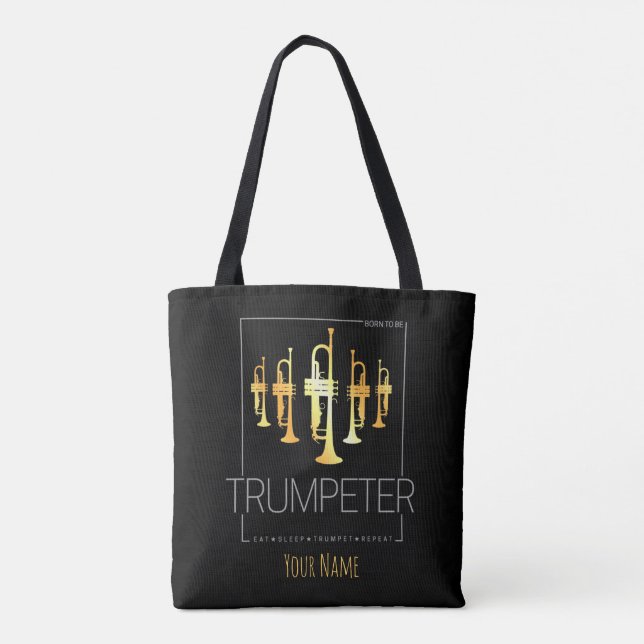 Bolso De Tela Trompeta nacida como trompeta para músicos (Reverso)