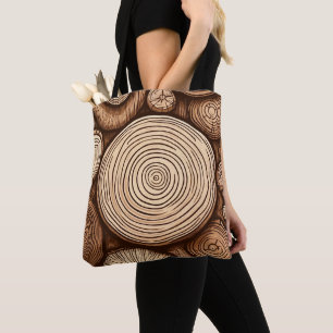 Bolso De Tela troncos de árboles de madera redonda bosque arbola