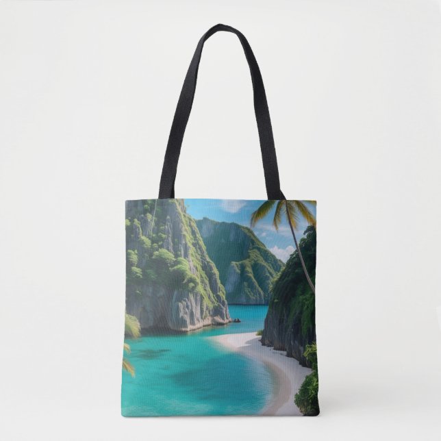 Bolso De Tela "Tropical aliado del Tote: lleva una cala de paraí (Anverso)
