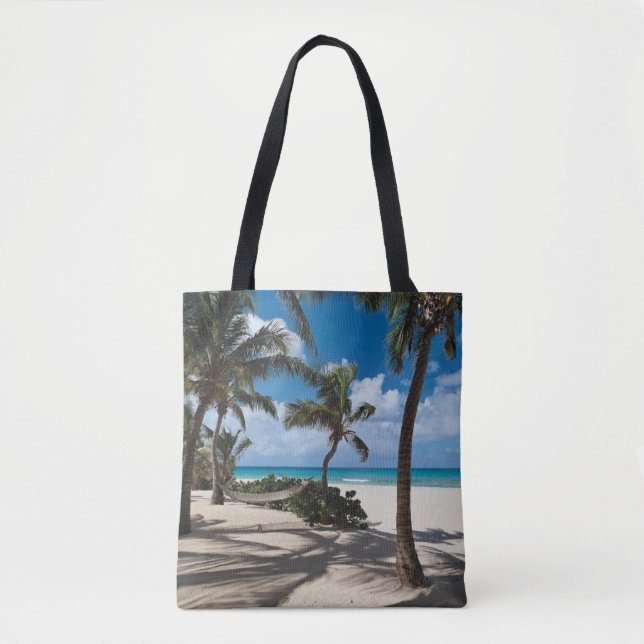 Bolso De Tela Tropical Beaches | Anguilla Beach, Palm Tree (Anverso)