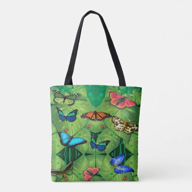 Bolso De Tela Tropical Butterfly Garden Tote Bag (Reverso)