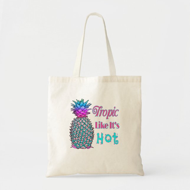 Bolso De Tela Tropical Como Su Piña Caliente Costera (Frente)