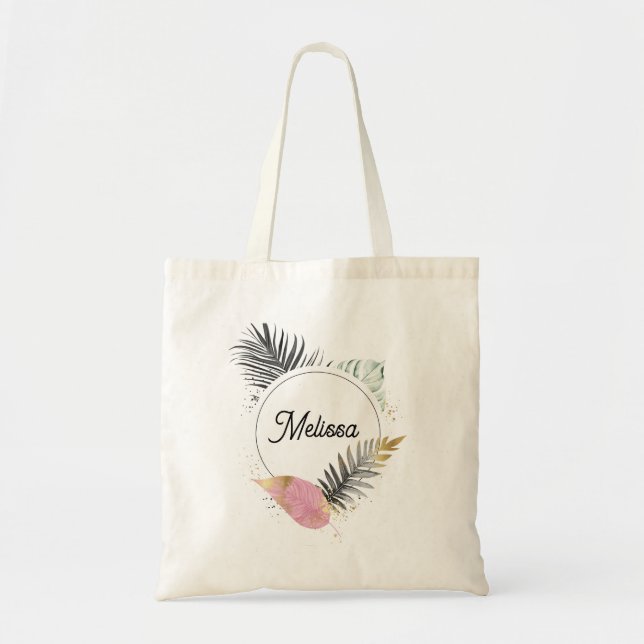 Bolso De Tela Tropical Custom Name Tote Bag (Frente)