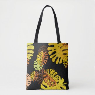 Bolso De Tela Tropical de verano con patrón de hojas exóticas