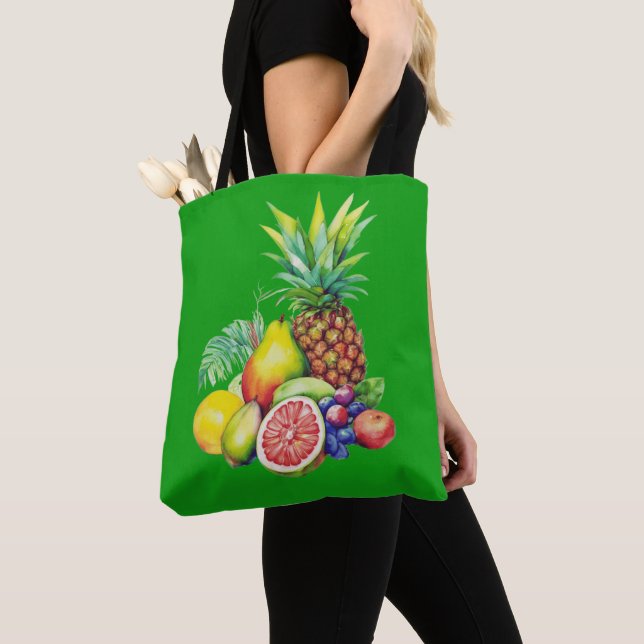Bolso De Tela Tropical Fruit Collage (Detalle)