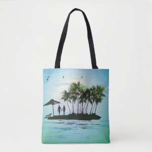 Bolso De Tela tropical, pareja, isla, pareja joven, relajante