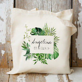 Bolso De Tela Tropical Plam Leaf Personalized Bridesmaid