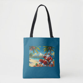 Bolso De Tela Tropical Santa Beach Christmas
