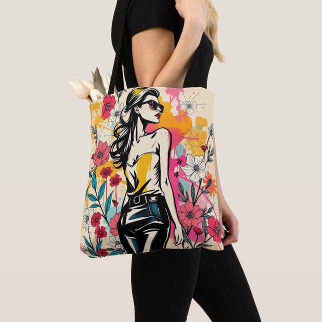 Bolso De Tela Tropical Sketch Duet (Detalle)
