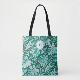 Bolso De Tela Tropical verde hawaiano de la SELVA IKAT del