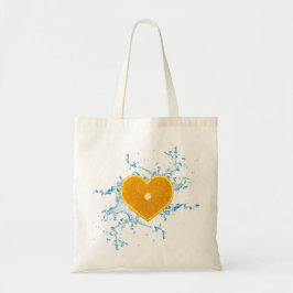 Bolso De Tela Trozo de Naranja en forma de corazón