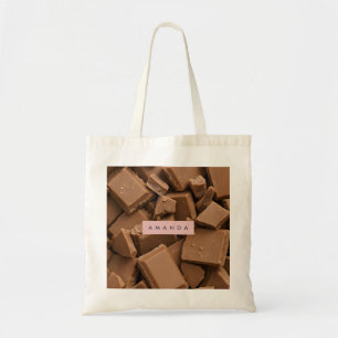 Bolso De Tela Trozos de Chocolate con Leche Cremoso Personalizad