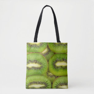 Bolso De Tela trozos de kiwi frescos y maduros en castaño de gal