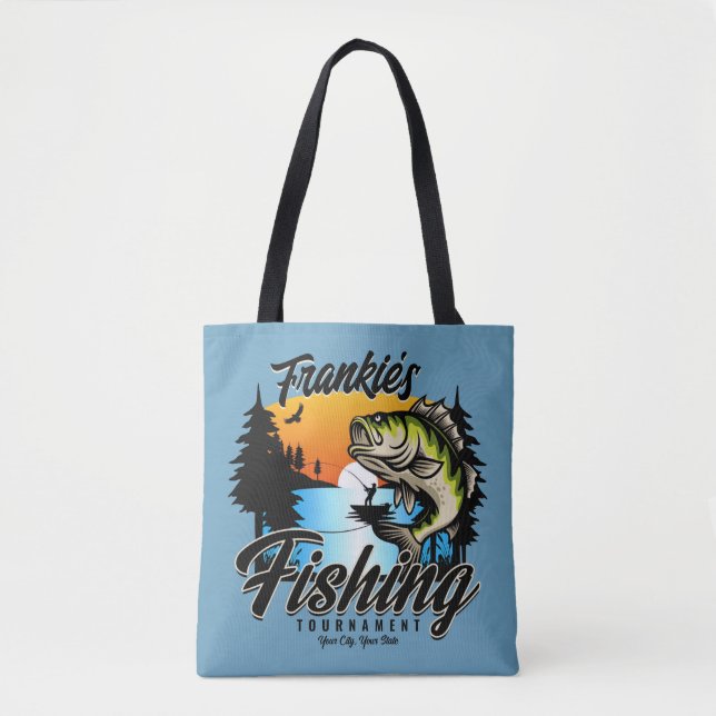 Bolso De Tela Trucha de pescador de pesca personalizada (Anverso)