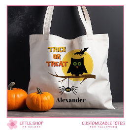 Bolso De Tela Truco de búho o trata Halloween