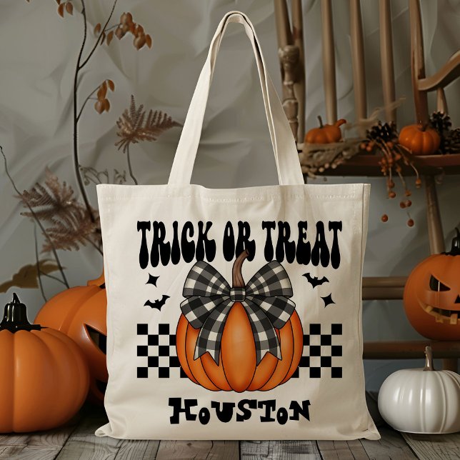 Bolso De Tela Truco De Calabaza De Coquette Personalizado O Trat (Subido por el creador)