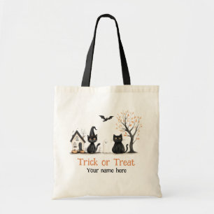Bolso De Tela Truco de gatos negros pequeños o trato un nombre p