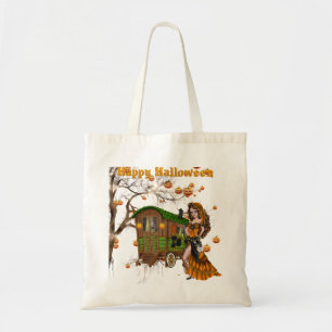 Bolso De Tela Truco de Halloween o malla de golosinas con gitano