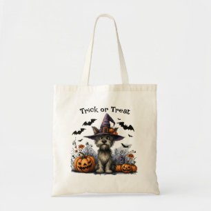 Bolso De Tela Truco de Halloween o trato a perro en el Gorra de 