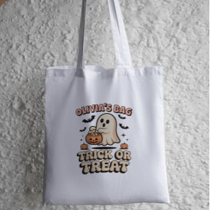 Bolso De Tela Truco fantasma personalizado o retro Hallooween
