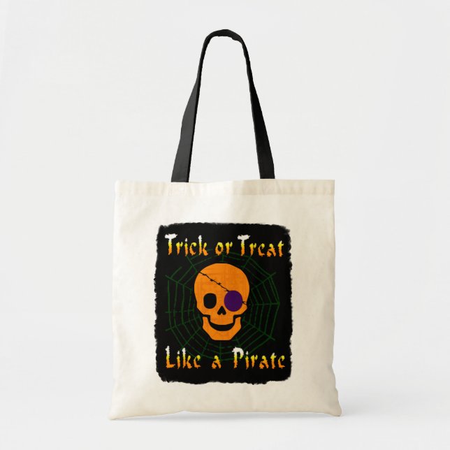 Bolso De Tela Truco o invitación como un pirata (Frente)