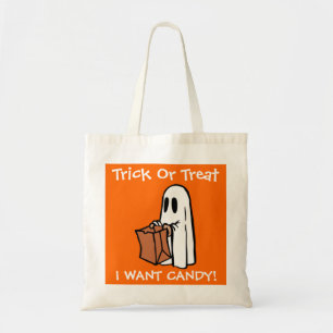 Bolso De Tela Truco o invitación de Halloween quiero el fantasm