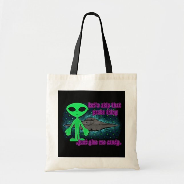 Bolso De Tela Truco o invitación extranjero (Frente)