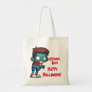Bolso De Tela Truco o invitación personalizado del zombi