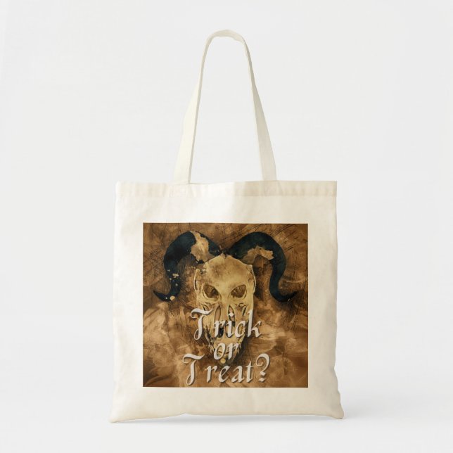 Bolso De Tela Truco O Tratamiento Gótico De Cabra En Halloween (Frente)